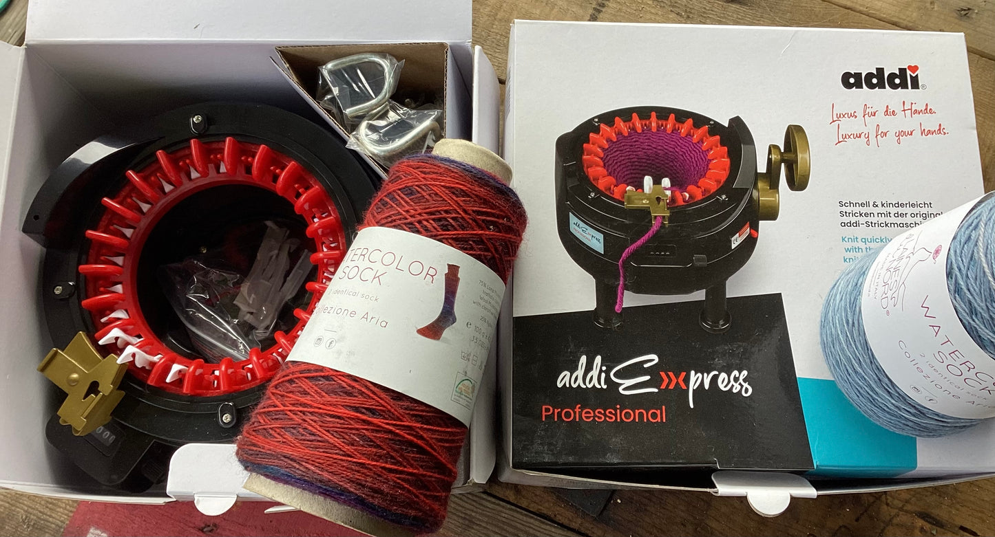 Addi express sock machine with bonus sock yarn 100 grams