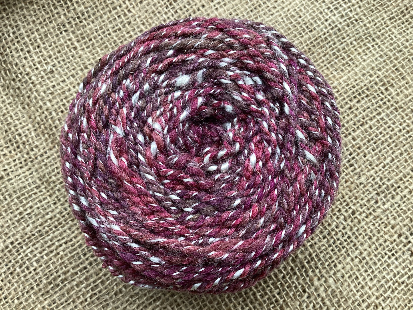 Handspun merino and rose fibre blend 8 ply yarn 100 g