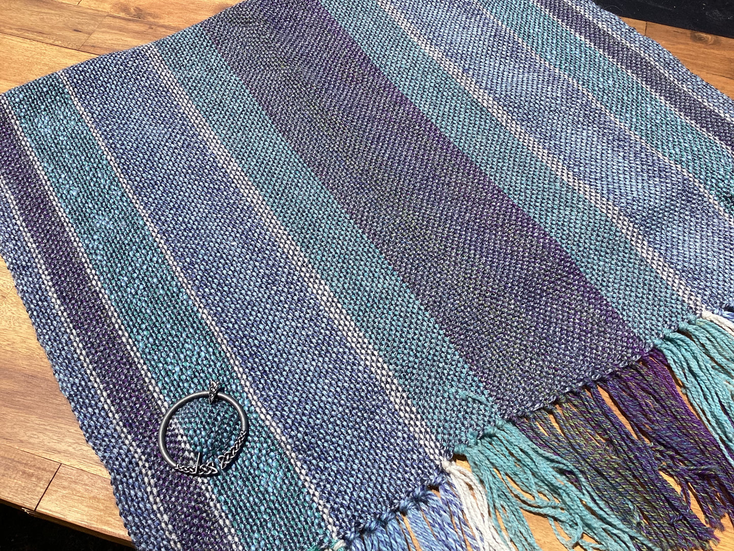 Blue haze bamboo and merino wrap