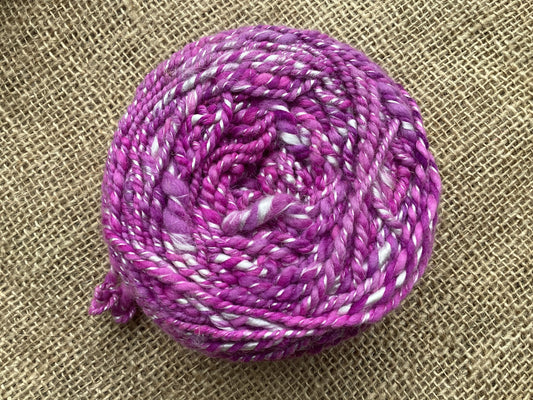 Handspun merino and rose fibre blend 8 ply yarn 100 g
