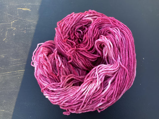 Raspberry steam dyed merino 8 ply
