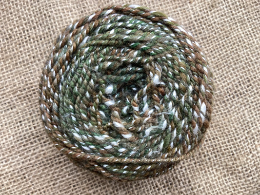 Handspun Corriedale/ merino and mulberry silk blend 8 ply yarn 100 g
