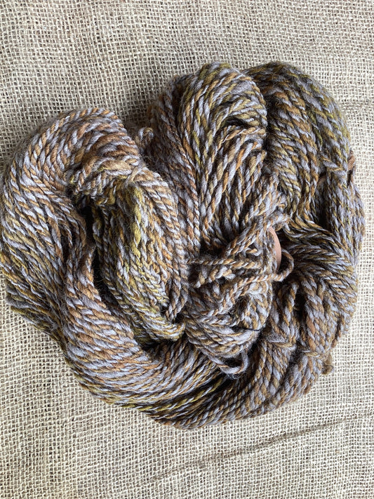 Handspun Corriedale blend 8 ply yarn 200g.