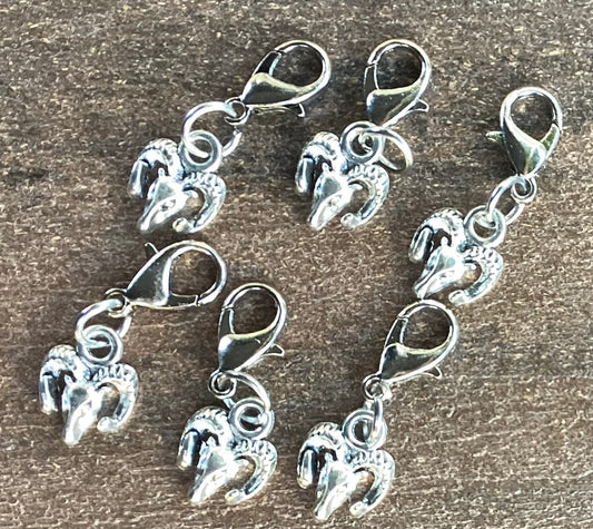 Rams head stitch markers