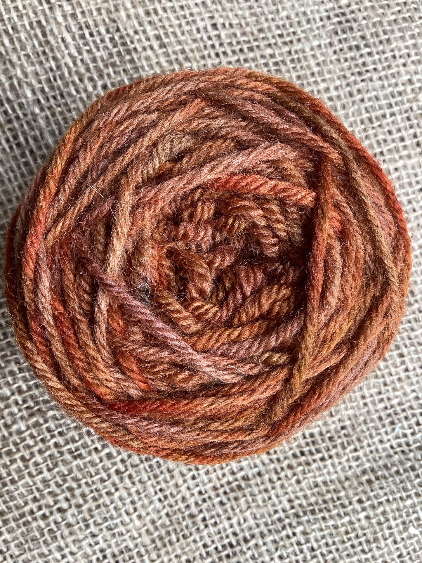 Orange flick Corriedale 8 ply 50 g